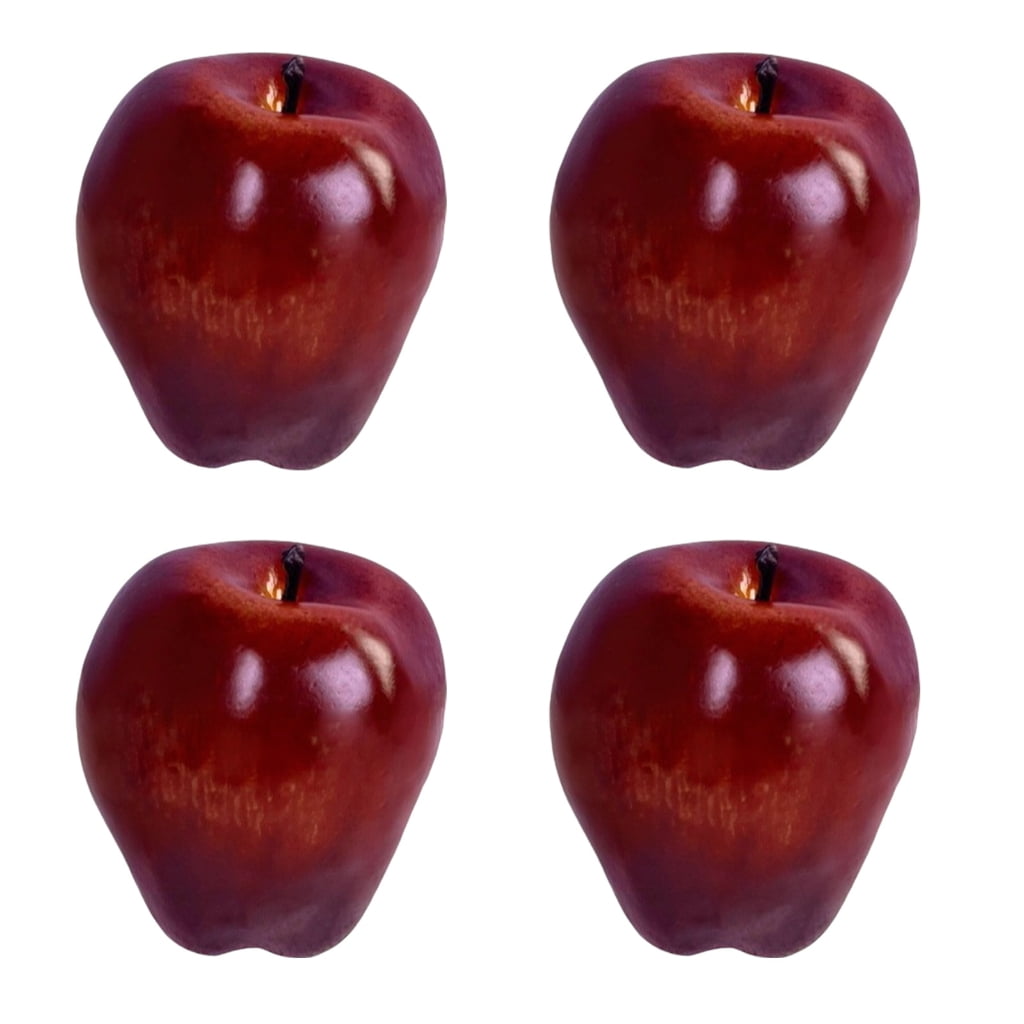 T-HOTLYST Set Of 4 RealisticRed Apples Models Artificial Apples ...