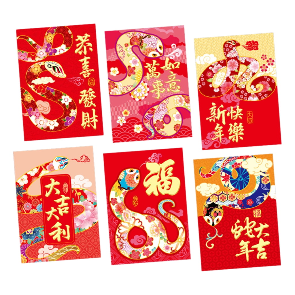 THOTLYST Set of 6 Festival 2025 Snake Year Money Packet Luxurious Feel