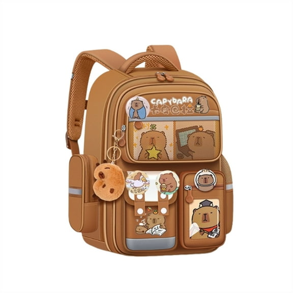 T-HOTLYST Stylish Capybara Backpack For Schoolchildren Lightweight School Bag With Adjustable Shoulder Strap Student Rucksack