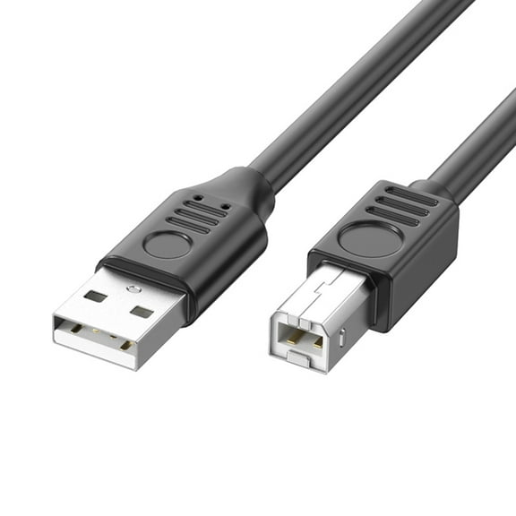 T-HOTLYST USB 2.0 Printer Connection Cable with Foil & Braided Shielding Long Reach 90Degree Elbow for Fast Data Transmission