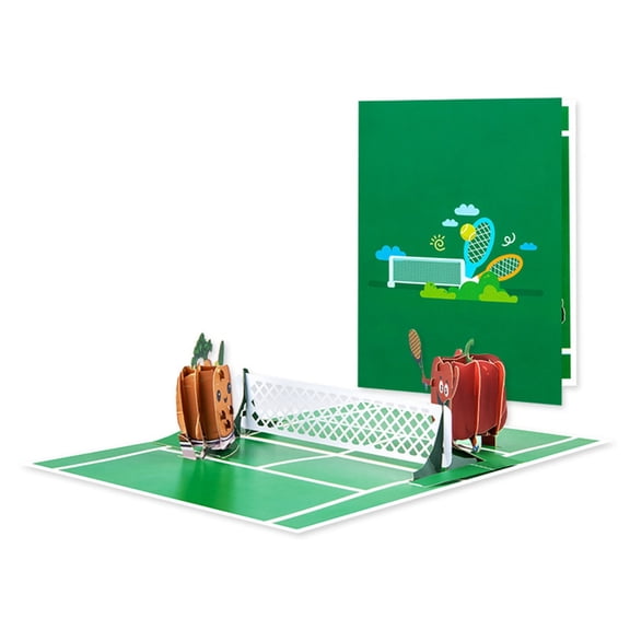 T-HOTLYST Unique 3D Popup Tennis Theme Greeting Card with Envelope Foldable Happy Birthday Card for Dad Party Invitation Card