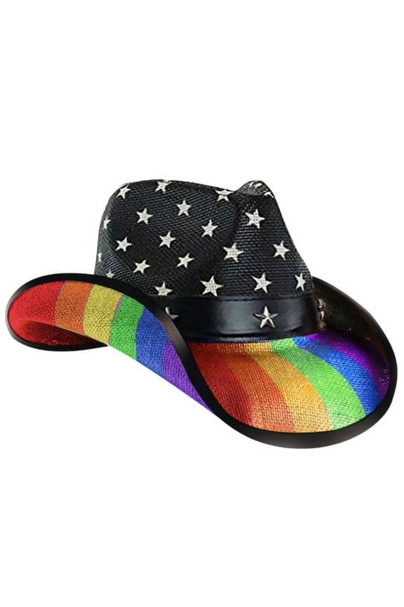 Vintage Star Trim Homburg Panama Hat Knight Hat Western Porkpie Hat Sun Hat Cowboy Hats for Dinner Outdoor Casual Wear