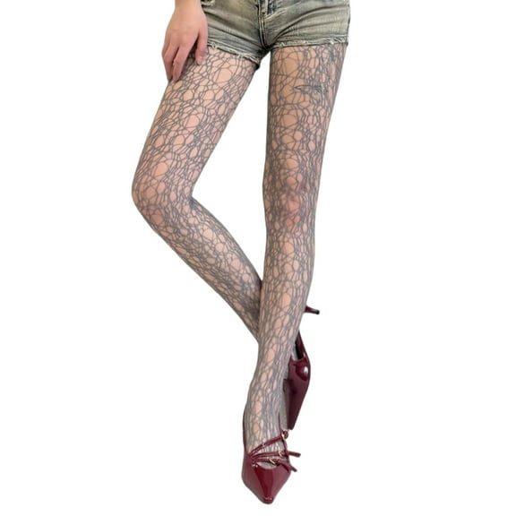 T-HOTLYST Women Lace Patterned Tights Fishnet Stockings Pantyhose Patterned Net Stockings Pantyhose for Raves Party Club Costumes