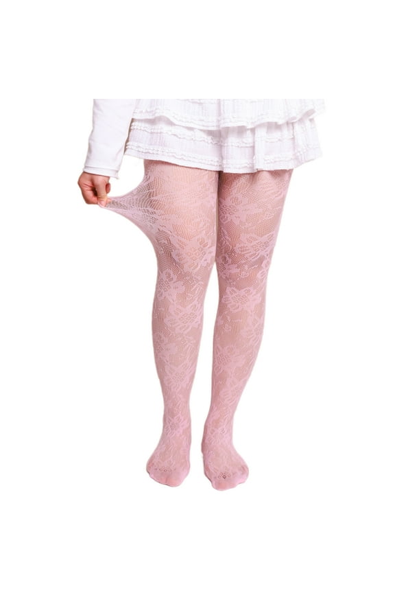 Women's Aesthetic Floral Fishnet Lace Pantyhose Elegant Punk Styles Colorful Mesh Tights Leggings for Parties and Casual