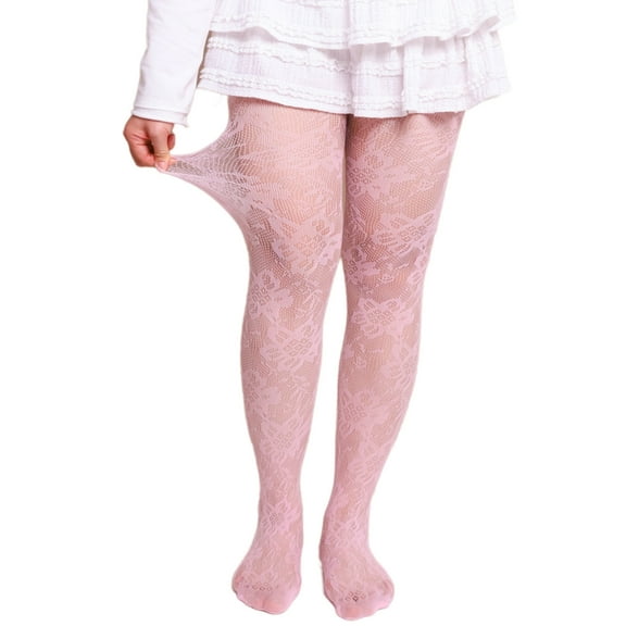 T-HOTLYST Women's Aesthetic Floral Fishnet Lace Pantyhose Elegant Punk Styles Colorful Mesh Tights Leggings for Parties and Casual