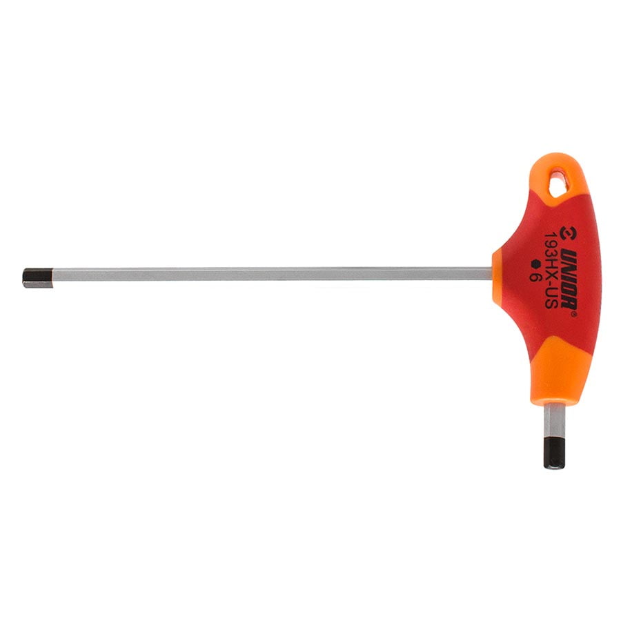 Unior T-Handle Hex Hex Wrench, 8mm, Red/Orange