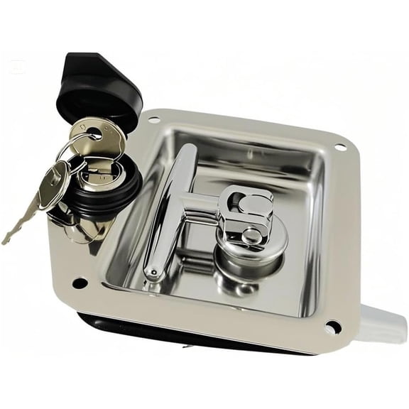 T Handle Latch Rv  Door Tool Box Lock Replacement with  Gasket Stainless Steel T-Handle Lock 2 count/1pc (1Pc)