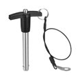 thumbnail image 1 of T Handle Lock Pins, 25/64" Pin Dia. 2-23/64" Usage Length Stainless Steel Push-Button Quick Release Pin, 1 of 6