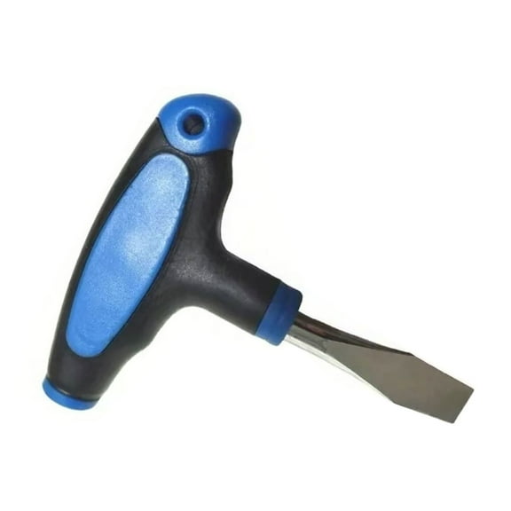 T-Handle Screwdriver 9mm Flat Tip, High Carbon Steel & Anti-Slip Grip for Electronics Repair/Tripod Maintenance