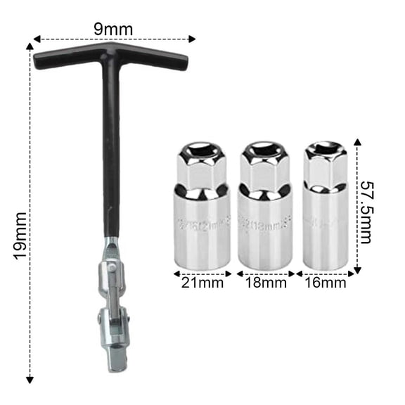 T-Handle Spark Socket Wrench Set Spark Removal Tool With 16Mm/18Mm/21Mm