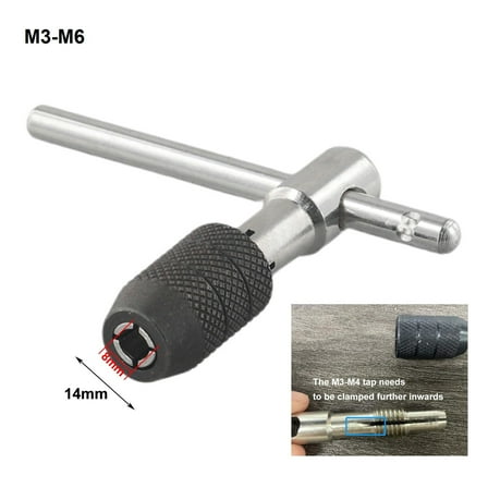 T Handle Tap Wrench Adjustable T Handle Tap Holder Ratchet Wrench Hand Thread Tap Holder For M3-M6 M5-M8 M6-M12 Hand Tools