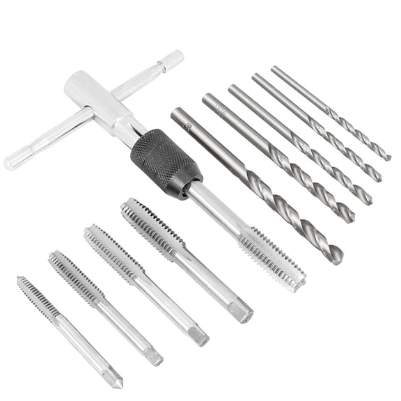 T-Handle Tap Wrench Kit with 5pcs Metric Taps M3 M4 M5 M6 M8