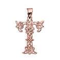 thumbnail image 1 of T" INITIAL IN CELTIC KNOT PATTERN ROSE GOLD PENDANT NECKLACE WITH DIAMOND :  14K  Pendant only, 1 of 1