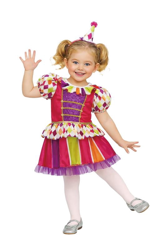 Jolly Clown Costume for Toddler Girls, 2T, by Way to Celebrate