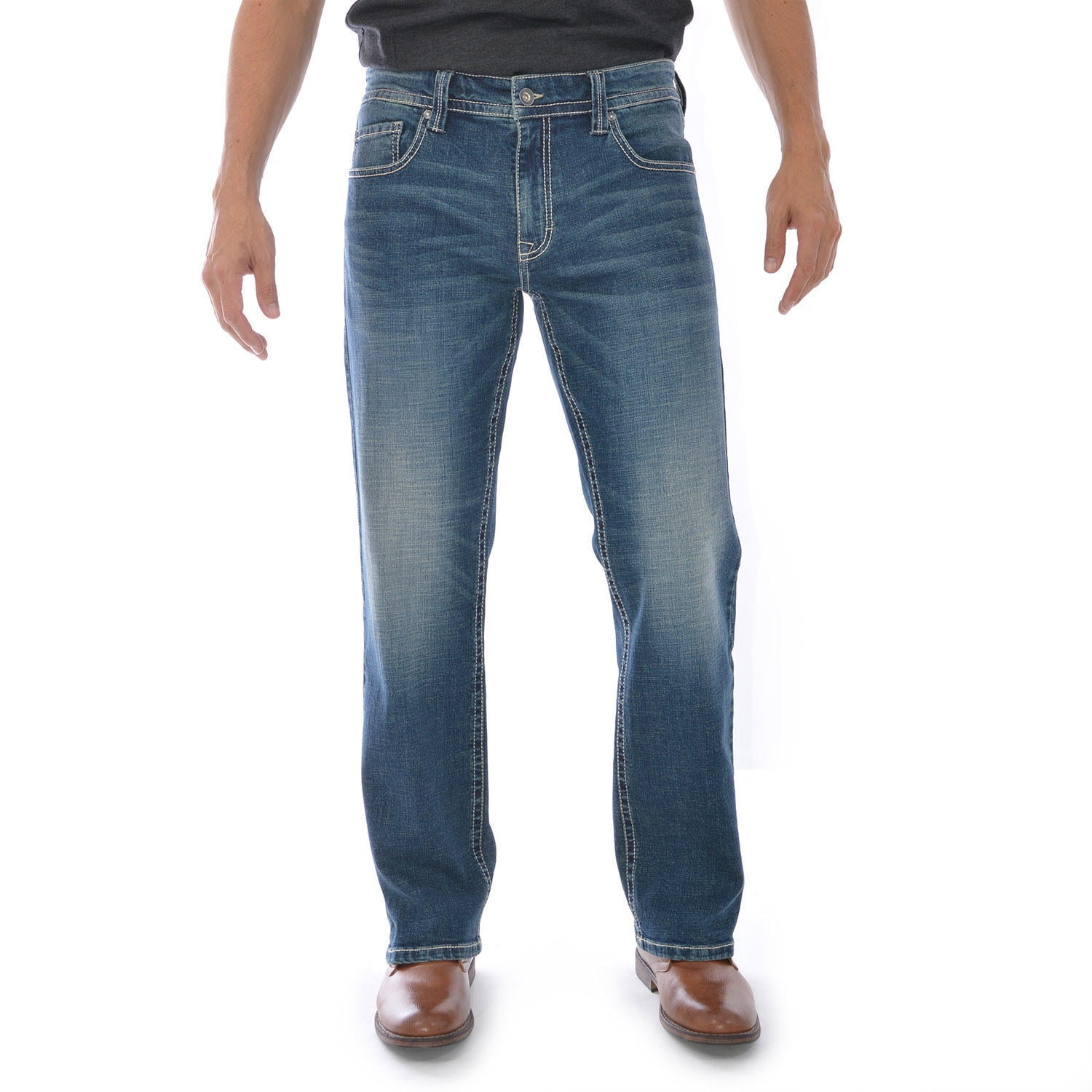 T.K. Axel Men's Flattering Slim Boot Cut Button & Zip