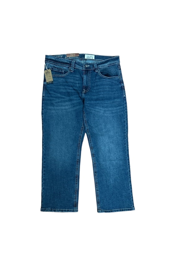 T.K. Axel Men's Slim Boot Cut Stretch 5 Pocket Denim Jean (Harbor Med Wash, 34x32)