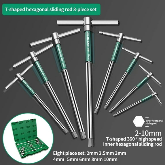 T/L 2.5/3/4/5/6/8/10mm Torx Screwdriver T Type Allen Hex Wrench Chrome Spanner T-shaped Hand Tool Extended T-Socket Wrench