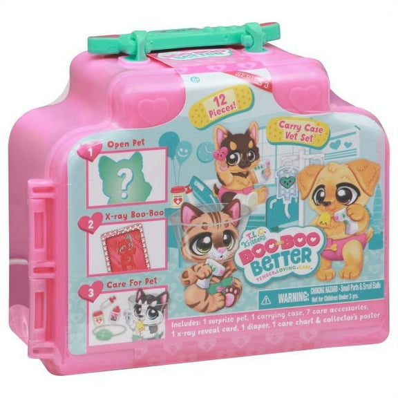 T.L.C. Kritters Boo Boo Better Mystery Vet Carry Case Series 3 - 12 Pieces Pet, Case, Accessories, X-Ray Card, Diaper + More!!