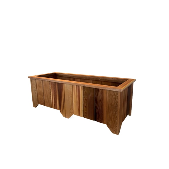 T&L Extra Large Rectangular Planter Box - cedar stained