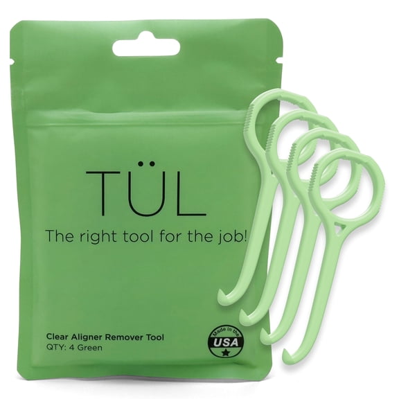 TL Invisalign Remover Tool, Made in USA, Lifetime Warranty, Green 4 Pack