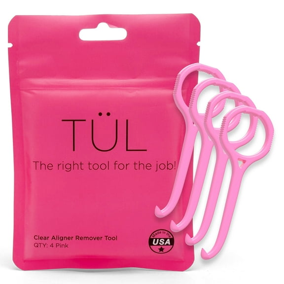 TL Invisalign Remover Tool, Made in USA, Lifetime Warranty, Pink 4 Pack