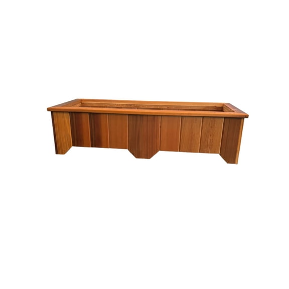 T&L Large Rectangular Planter Box - cedar stained