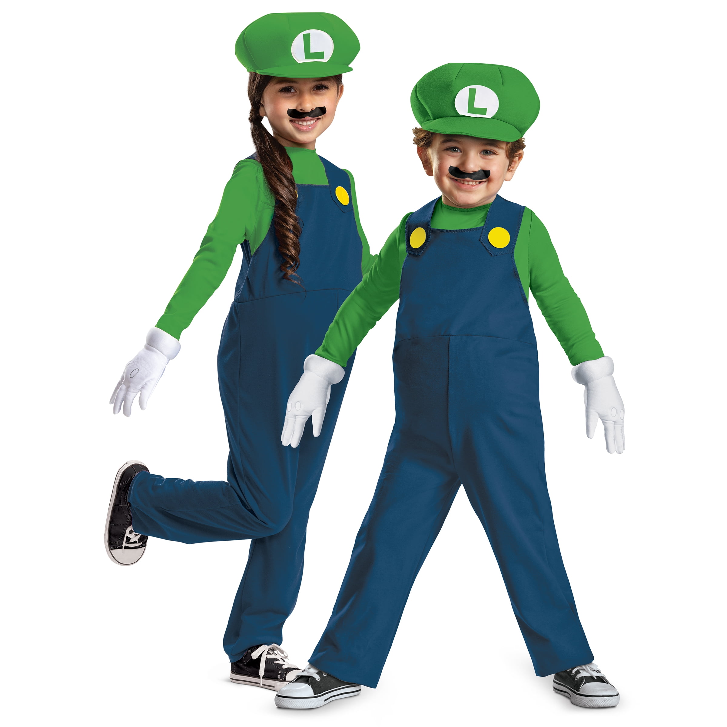 Nintendo Super Mario Bros. Luigi Halloween Costume for Children, Toddlers Size 3T-4T, by Disguise