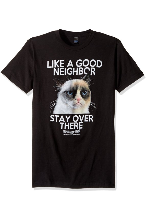T-Line Men's Grumpy Cat Good Neighbor Graphic T-Shirt