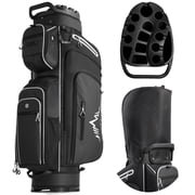 T-Lock Golf Cart Bag with Quiet 14-Way Full-Length Divider Top | Golf Bag for Men with Magnetic Pocket, Cooler Pocket, Handle and Rain Cover