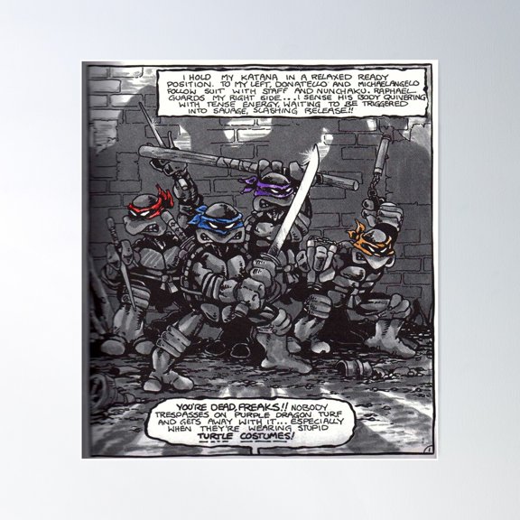 T.M.N.T Comic Recoloring Poster Wall Art, Modern Wall Decor For Living Room Bedroom, 12x18 UNFRAMED