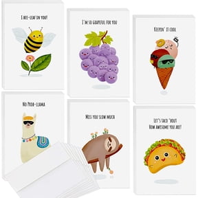 T Marie Funny Notecards and Envelopes Set, 24 Pieces, Multicolor (Paper Cards)