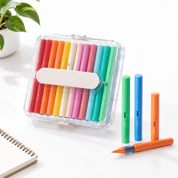 T Markers Brush Tip 24 Colors Automatic Ink Control
