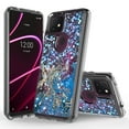 thumbnail image 1 of T-Mobile REVVL 4 Plus Case, Rosebono Hybrid Bling Glitter Sparkle Epoxy Graphic Marble Colorful Silicone Skin Cover Armor Case for T-Mobile REVVL 4 Plus (Blue), 1 of 5