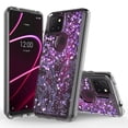 thumbnail image 1 of T-Mobile REVVL 5G Case, Rosebono Hybrid Bling Glitter Sparkle Epoxy Graphic Marble Colorful Silicone Skin Cover Armor Case for T-Mobile REVVL 5G (Purple), 1 of 5