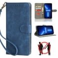 thumbnail image 1 of for T-Mobile REVVL 6 5G Wallet Case with RFID Blocking Credit Card Holder, PU Leather Wrist Strap Flip Kickstand Shockproof Cover Women Men for T-Mobile REVVL 6 5G, Blue, 1 of 5