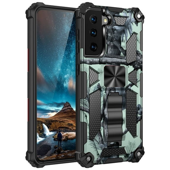 T-Mobile REVVL V Plus 5G Case, Tough Rugged Hybird Impact-Resistant Bumpers Cover Heavy Duty Kickstand Dual Layers Shockproof Full Body Protective Phone Case, Mint