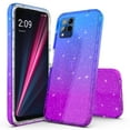 thumbnail image 1 of T-Mobile Revvl 6 Pro 5G Case, Rosebono Hybrid Glitter Sparkle Transparent Colorful Gradient TPU Skin Cover Protection Case For T-Mobile Revvl 6 Pro 5G (Blue/Purple), 1 of 4