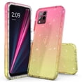 thumbnail image 1 of T-Mobile Revvl 6 Pro 5G Case, Rosebono Hybrid Glitter Sparkle Transparent Colorful Gradient TPU Skin Cover Protection Case For T-Mobile Revvl 6 Pro 5G (Gold/Pink), 1 of 4