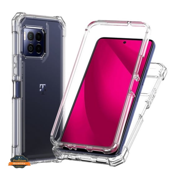 For T-Mobile Revvl 8 Pro Full-Body Dual Layer Hybrid Case Slim, Drop-Proof TPU Hard PC, Durable Corner Front Bumper Protector Phone Case Cover by Xpression, Clear Transparent