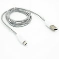thumbnail image 1 of T-Mobile Samsung Galaxy Note 4 White Braided 6ft Long USB Cable Rapid Charge Wire Sync Durable Data Sync Cord Micro-USB W1K, 1 of 2
