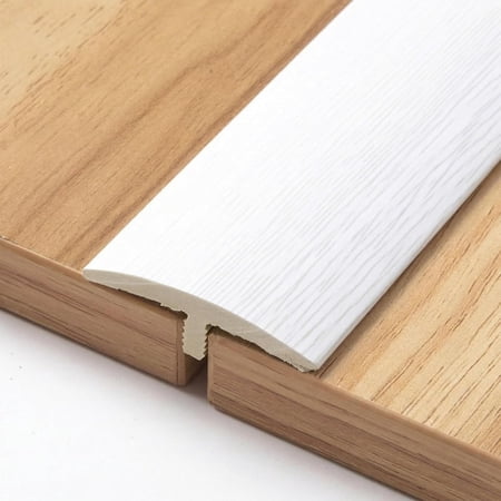T Molding Floor Transition Strip: PVC Floor Flat Divider Strip Self Adhesive Floor Edging Trim Strip Cuttable for Joining Floor Gaps Doorways, Wood Grain Finish (A8)