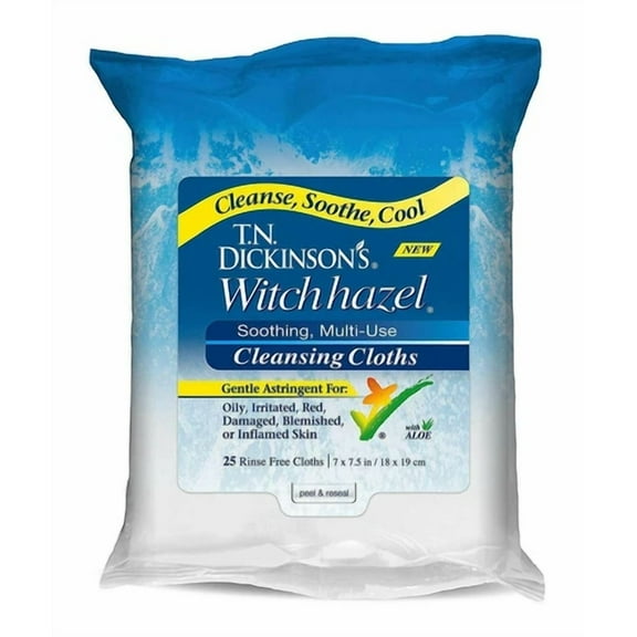 T.N. Dickinson'S Witch Hazel Soothing Multi-Use Cleansing Cloths With Aloe 25 Ct