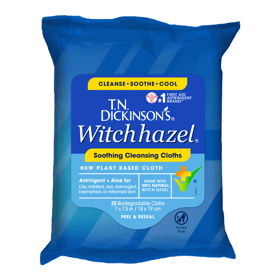 T.N. Dickinson's Witch Hazel Cleansing Cloths, 25 Count