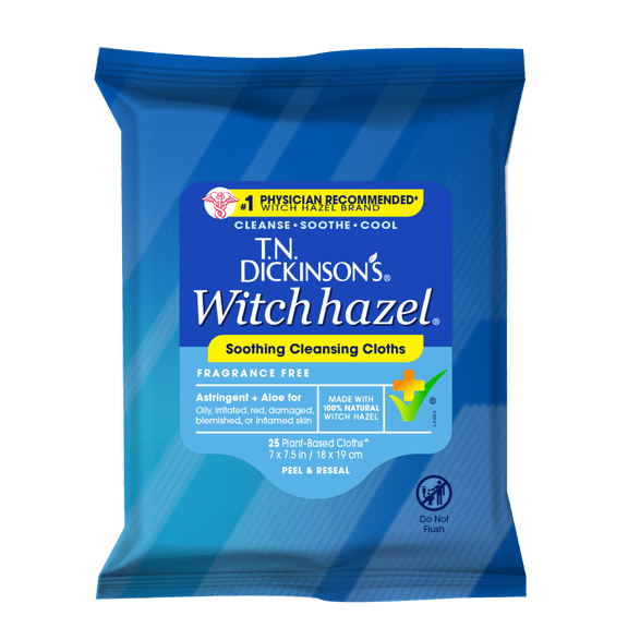 T.N. Dickinson's Witch Hazel Cleansing Cloths, 25 Count