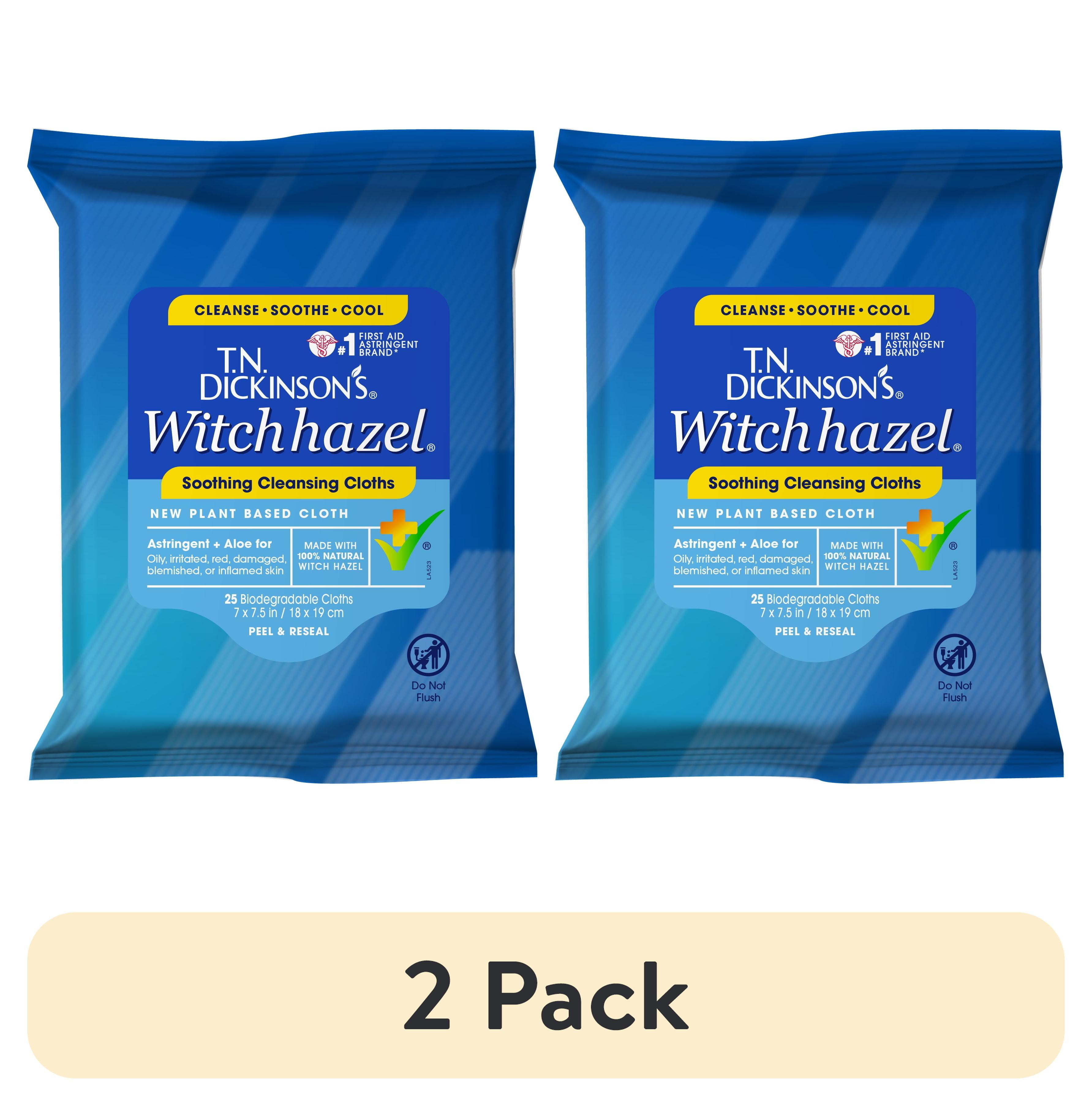(2 pack) T.N. Dickinson's Witch Hazel Cleansing Cloths for MultiUse
