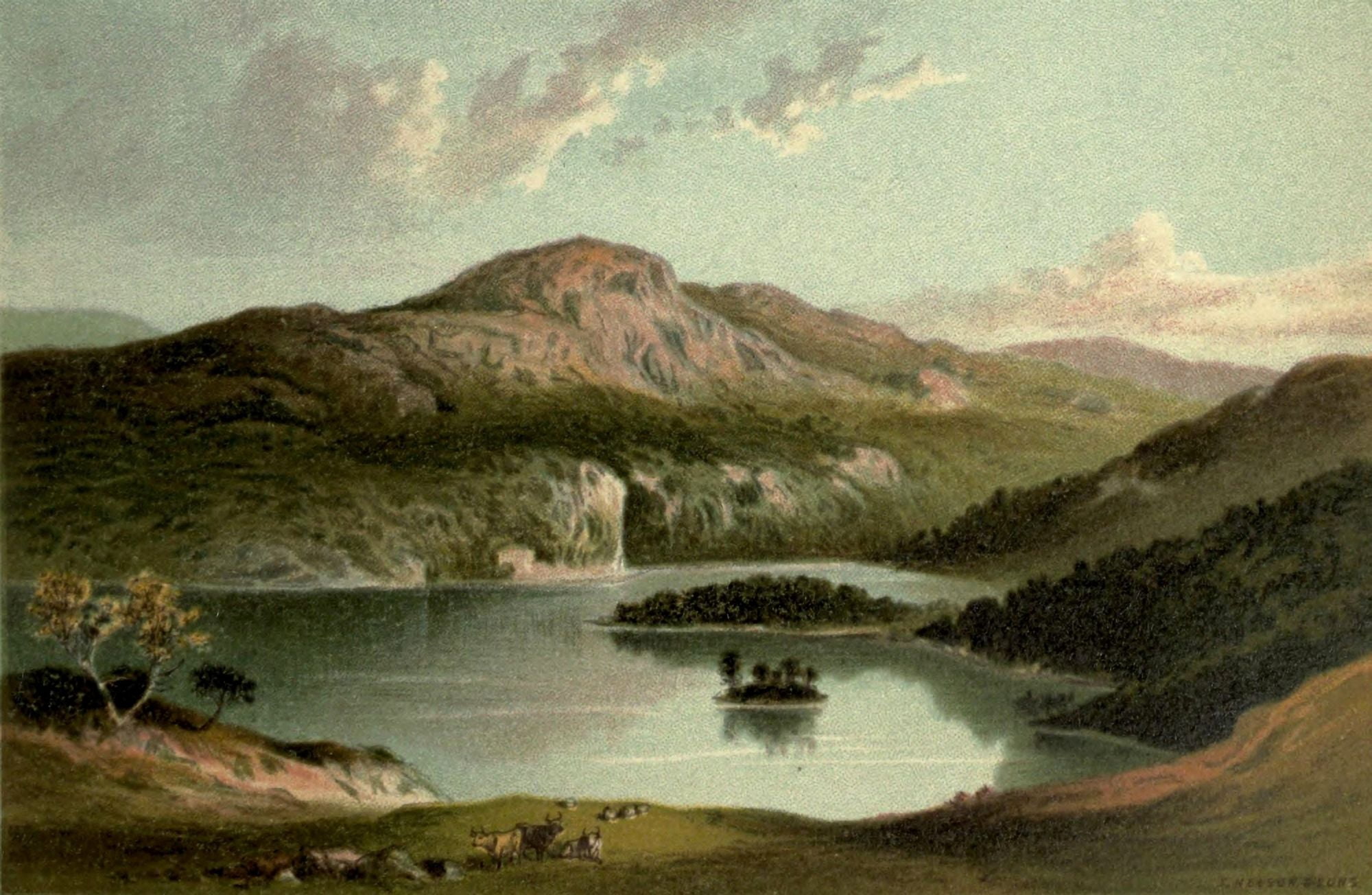 T Nelson & Sons Souvenir of Scotland 1897 Ben Aan from Ben Venue Canvas Art - T Nelson & Sons (18 x 24)