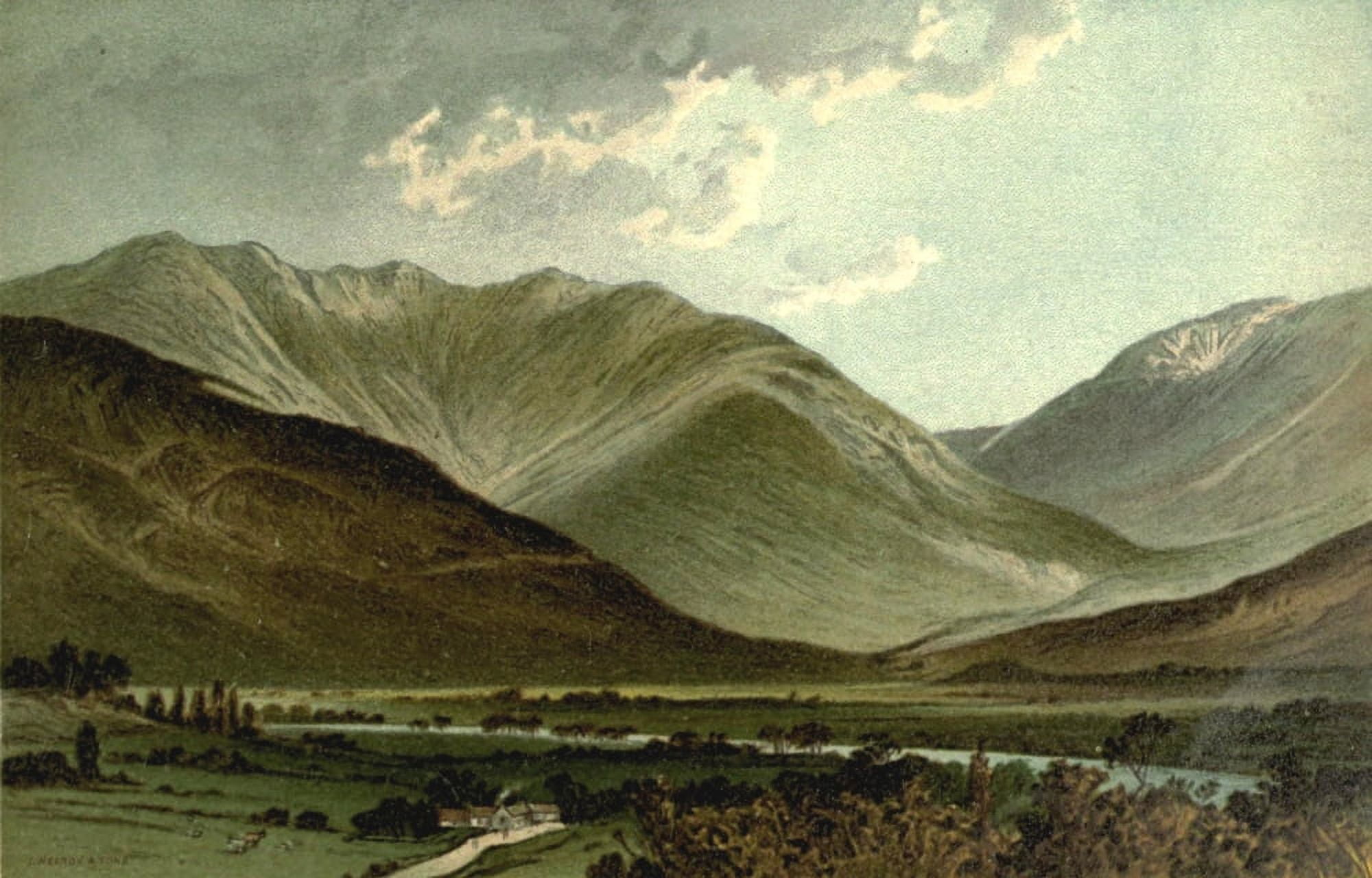 T Nelson & Sons Souvenir of Scotland 1897 Ben Cruachan from Dalmally Canvas Art - T Nelson & Sons (18 x 24)