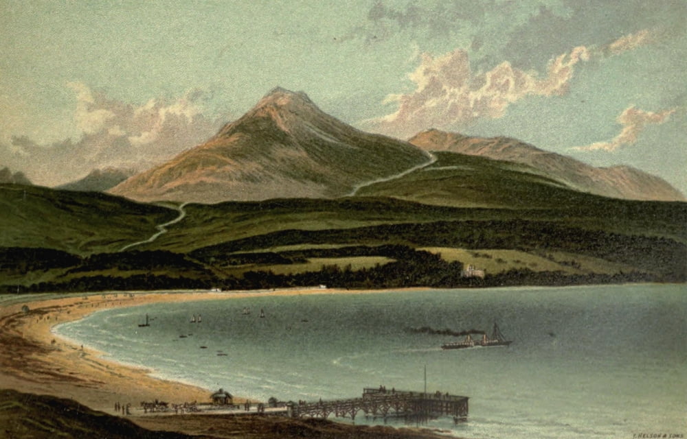 T Nelson & Sons Souvenir of Scotland 1897 Brodick Bay & Goatfell Canvas Art - T Nelson & Sons (18 x 24)