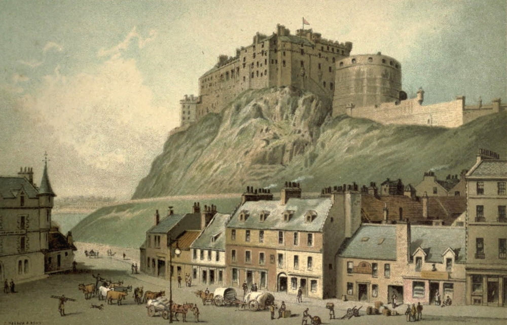 T Nelson & Sons Souvenir of Scotland 1897 Castle from the Grassmarket Edinburgh Canvas Art - T Nelson & Sons (18 x 24)