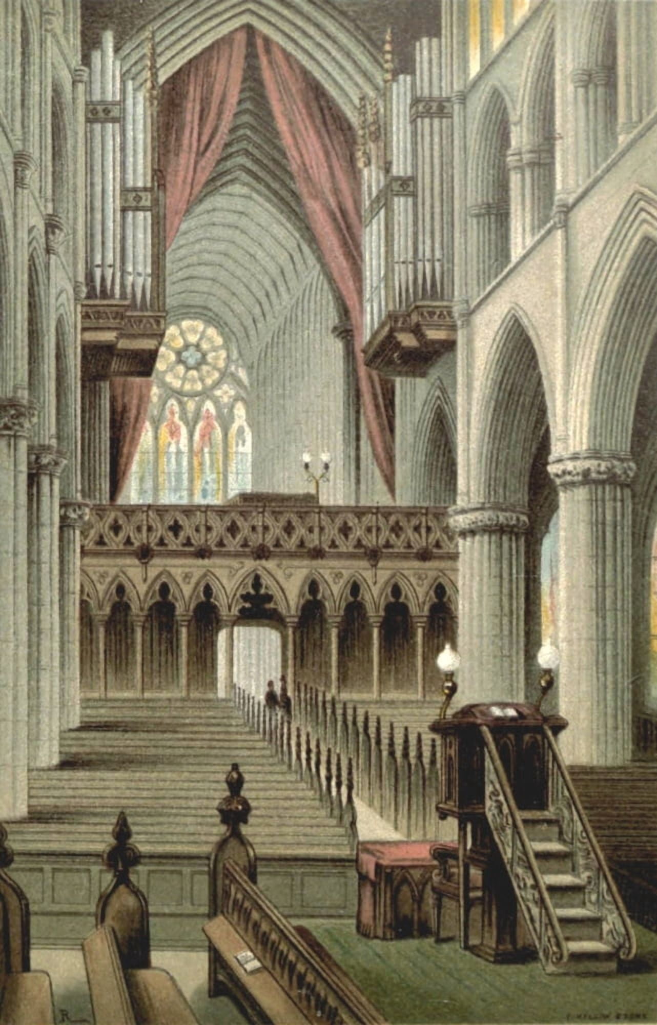 T Nelson & Sons Souvenir of Scotland 1897 Choir Glasgow Cathedral Canvas Art - T Nelson & Sons (18 x 24)